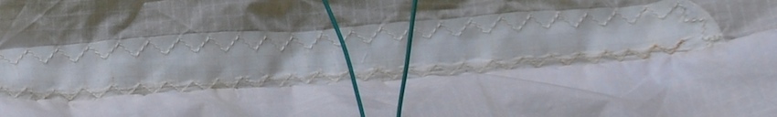 paraglider ripped rib and cell repaired close up
